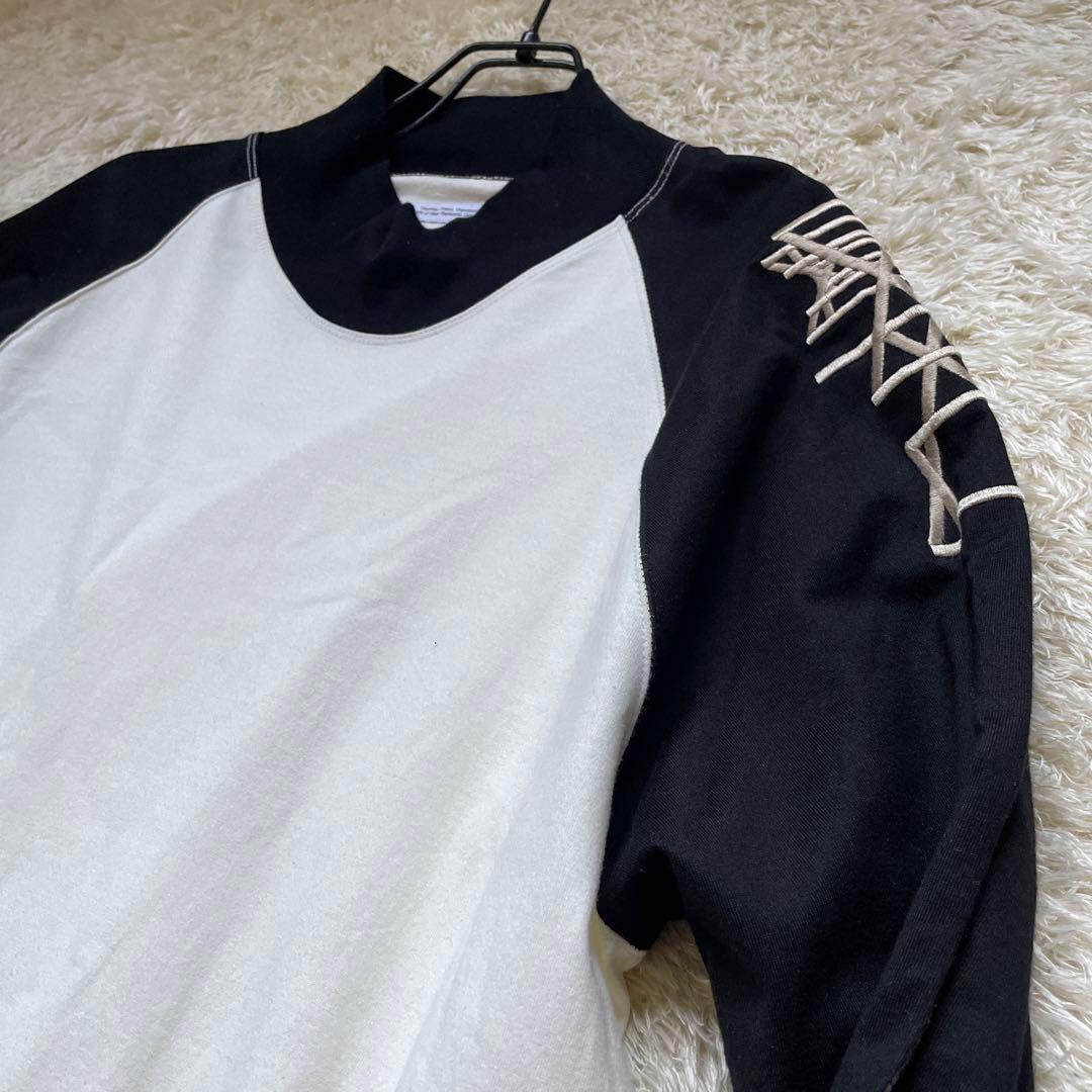 未使用⭐️ JULIUS ユリウス　トップス　モックネック　ラグラン　白黒　3