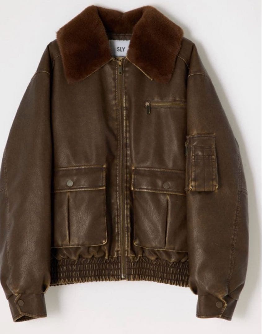 SLY ファージャケットブラウン