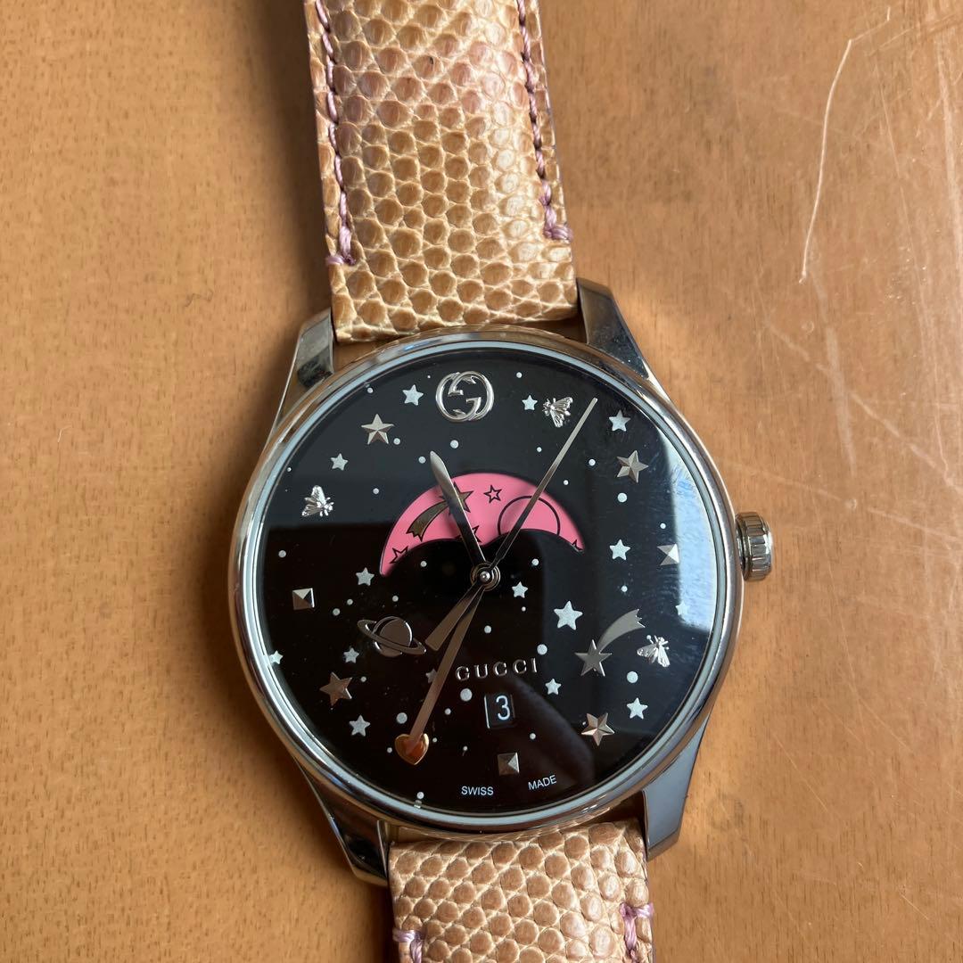 GUCCI 腕時計 ブラック/ピンク