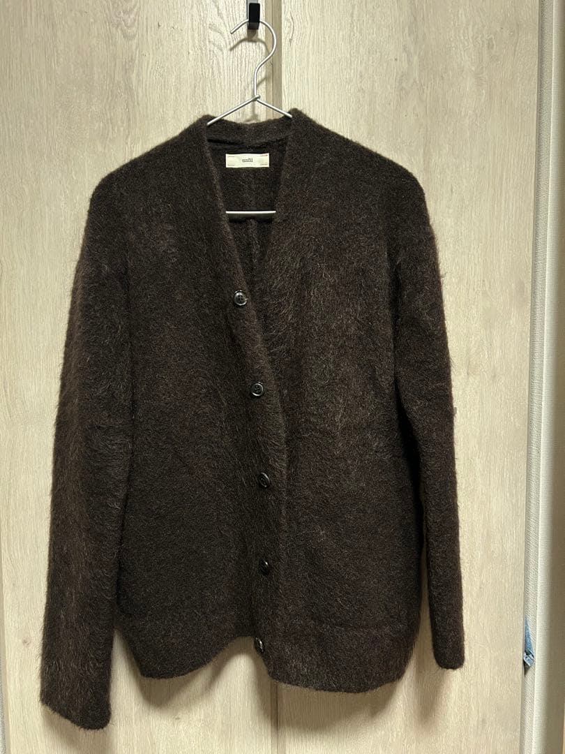 unfil モヘアカーディガン ダークブラウン