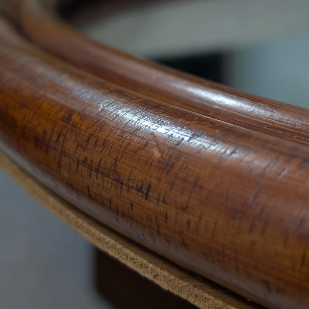 ラタン ウォールミラー 円形 大きめ 丸 壁掛け鏡 ビンテージ ブラウン