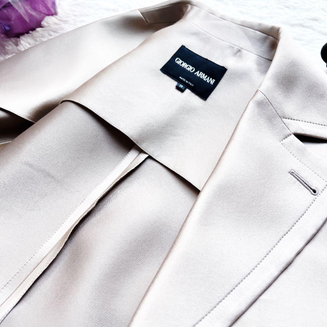 美品　GIORGIOARMANIアルマーニ　シルク　トレンチコート 上品な光沢感