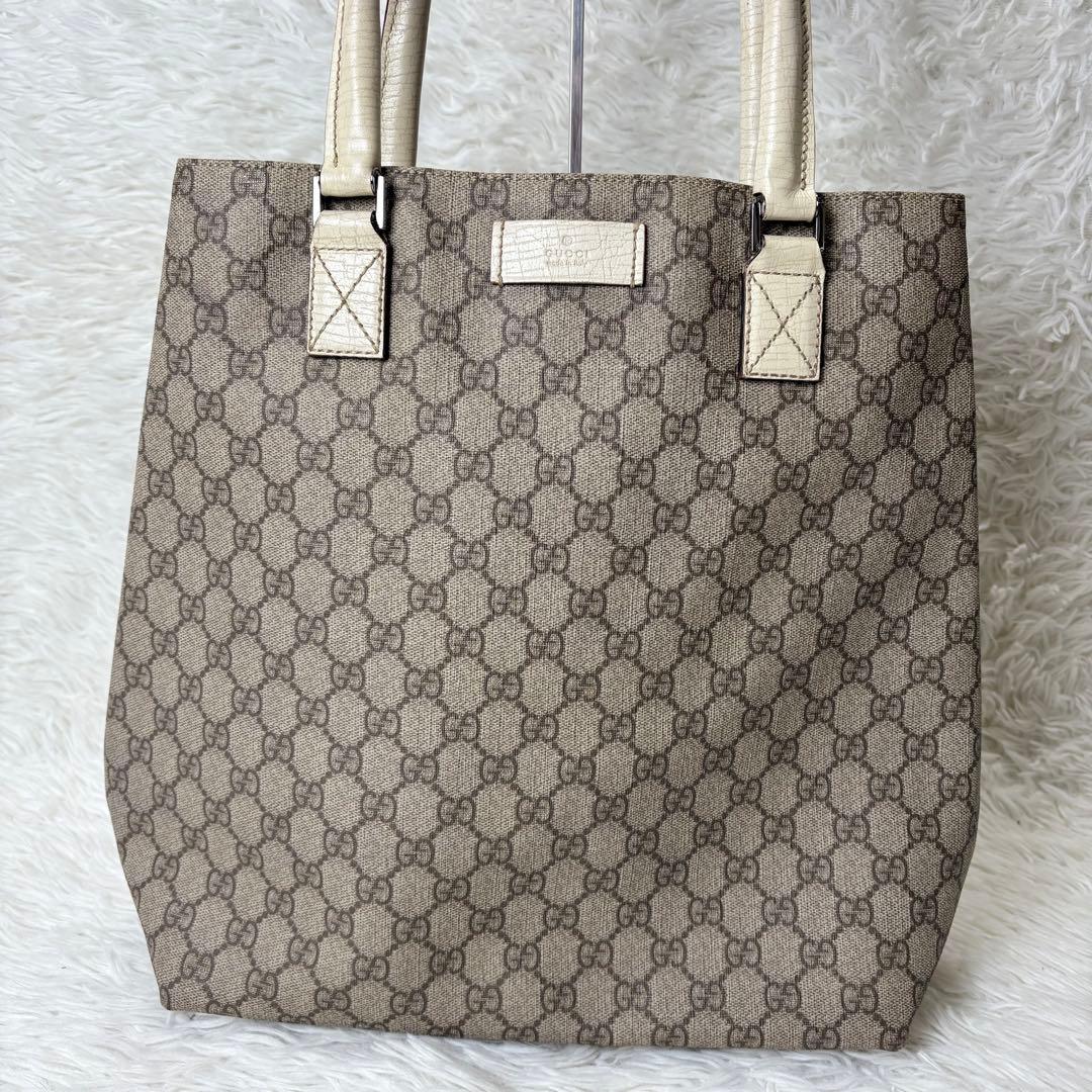 GUCCI グッチ GGスプリーム トートバッグ PVC アイボリー系
