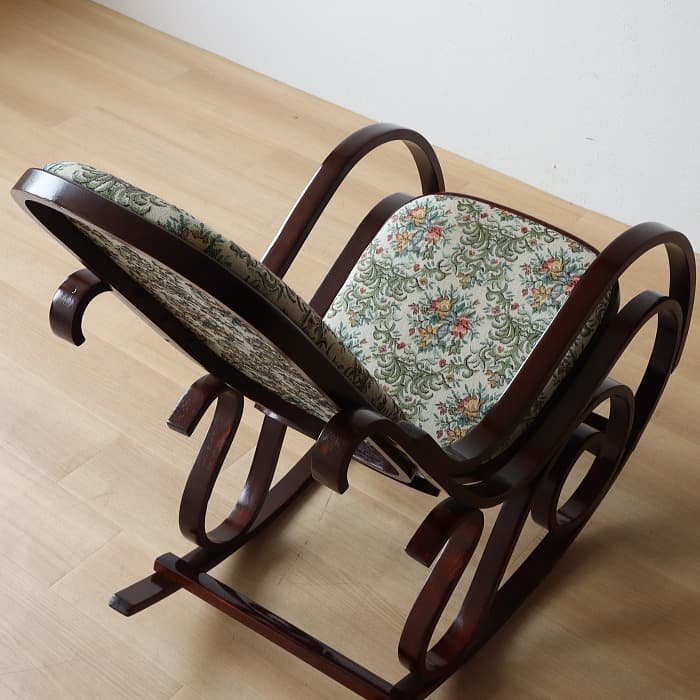 アンティーク 昭和レトロ ロッキングチェア 古家具 ゴブラン織り