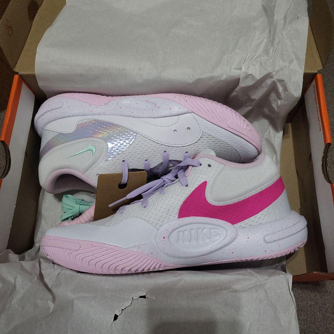 バレーボールシューズ　ナイキ ハイパークイック SE ホワイト ハイパーピンク