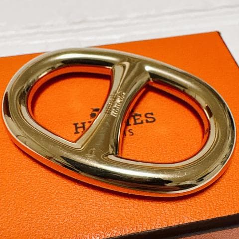 HERMES エルメス シェーヌダンクル スカーフリング ゴールド