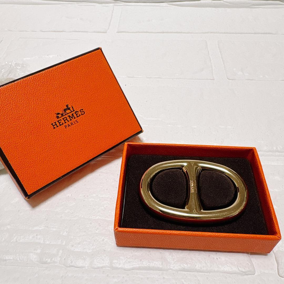 HERMES エルメス シェーヌダンクル スカーフリング ゴールド