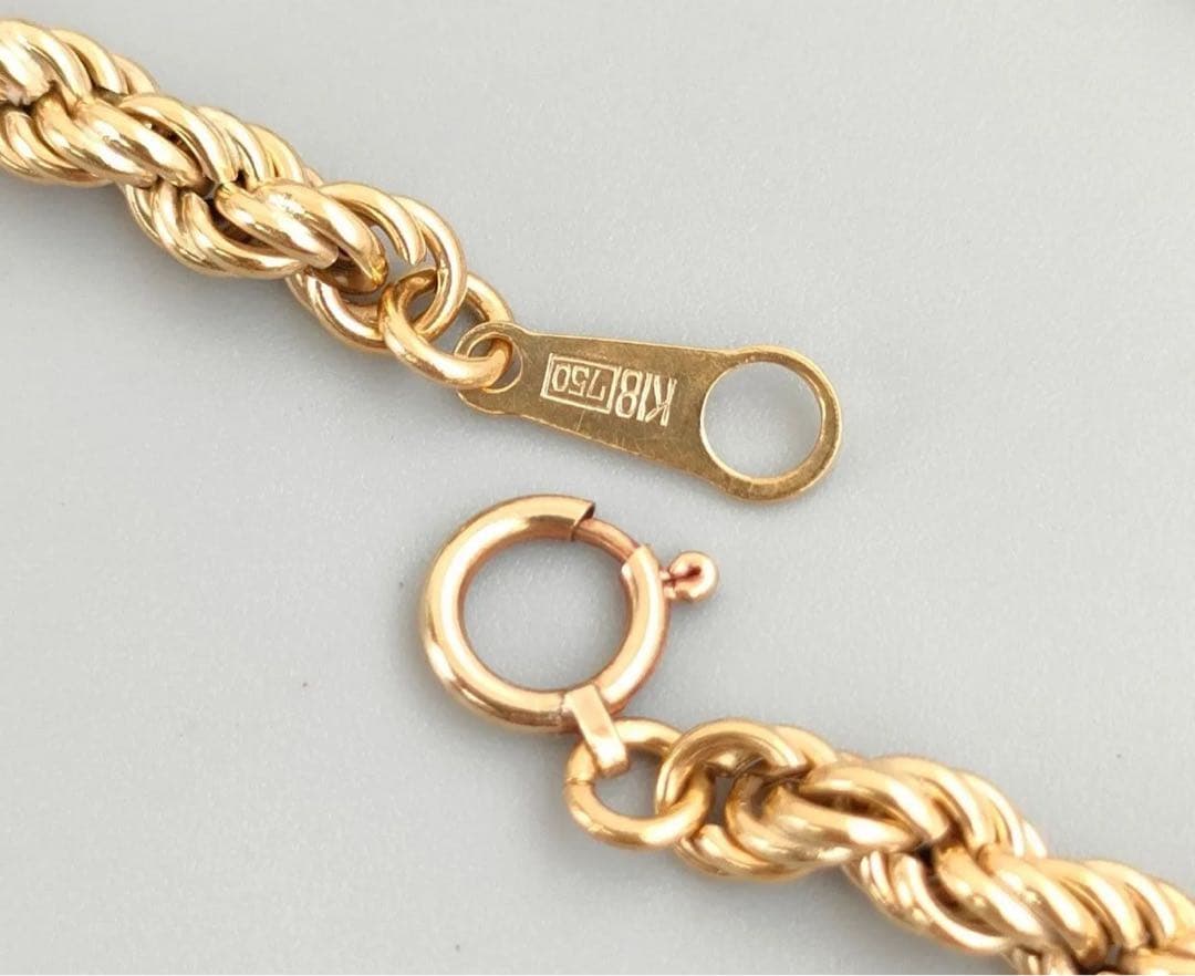 5*9様 K18 750 ゴールド ツイストロープ ブレスレット5.2ｇ