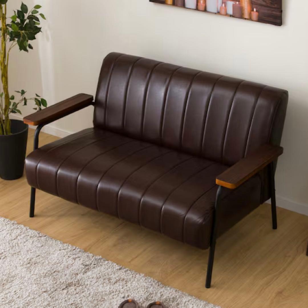 ニトリ　2人掛けソファ　合皮タイプ（Nシールド）　113411