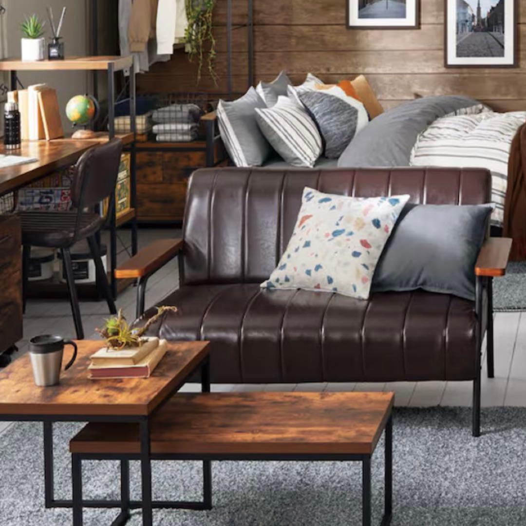 ニトリ　2人掛けソファ　合皮タイプ（Nシールド）　113411