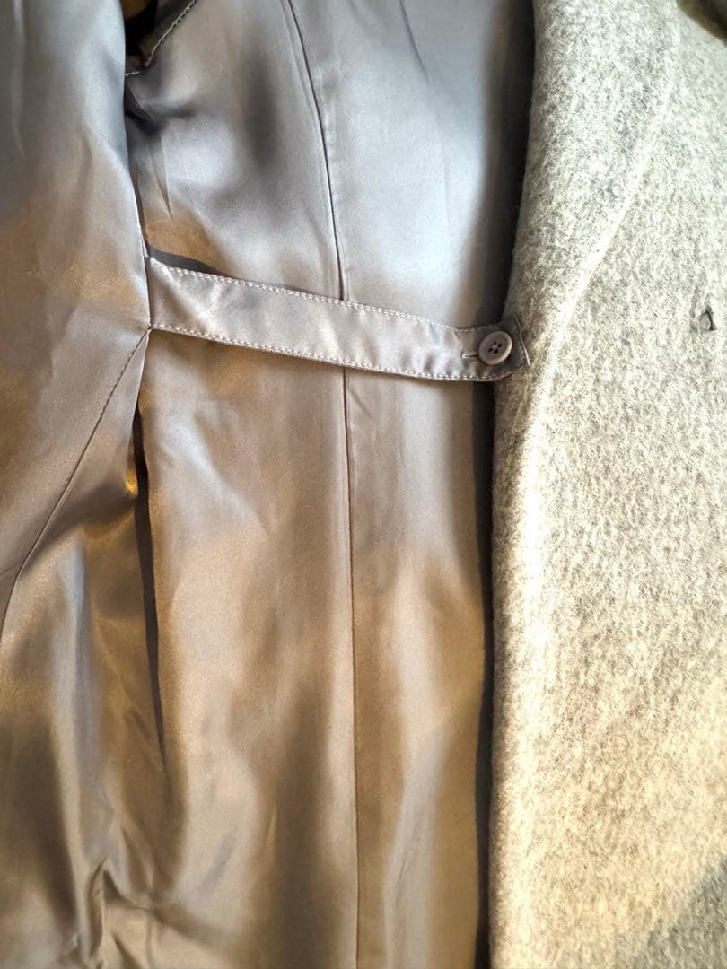 超美品 feerique アルパカ混 厚手 ロングコート グレー 2