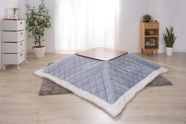 おしゃれ ふかふか かわいい 暖かい 正方形 こたつ布団 ライトグレー