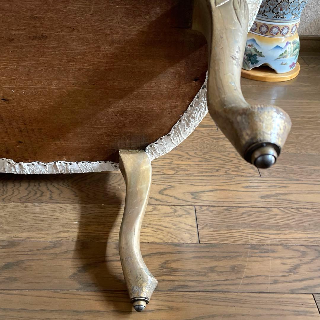 【商品】ヴィンテージ　猫足　シェル型　ソファチェア　撮影用