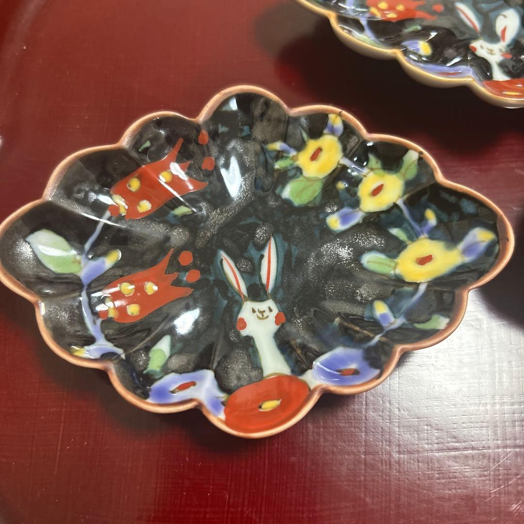 作家　陶芸作家　空萌工房 うさぎ 田口紀美子 小皿 3枚セット