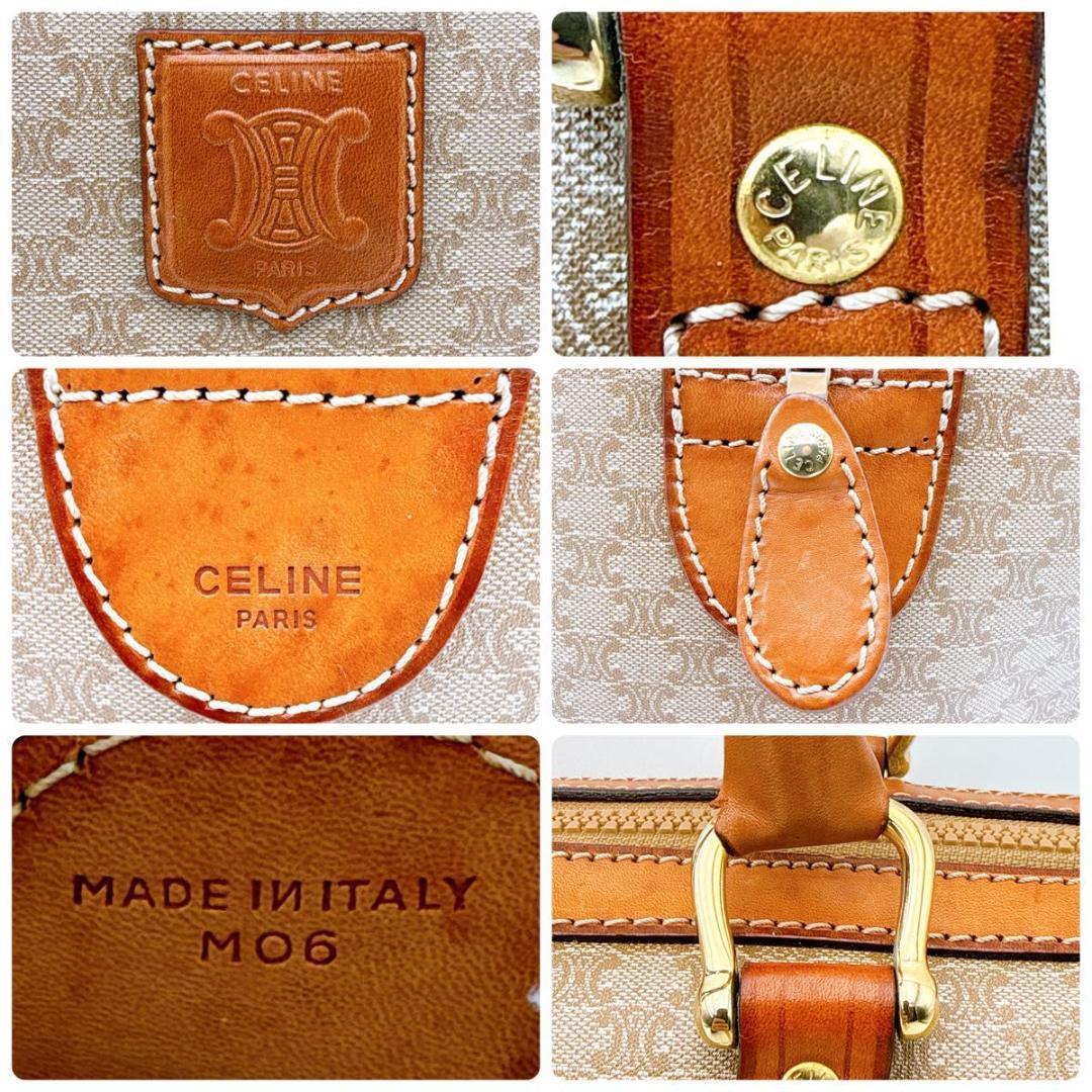 CELINE セリーヌ マカダム ハンドバッグ ボストンバッグ ベージュ