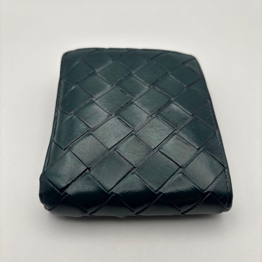 ◆正規品◆現行ボッティガヴェネタイントレチャート 二つ折りサイフダークグリーン