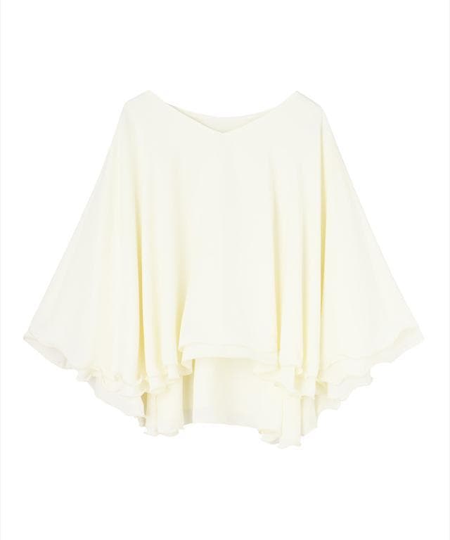 JENNE フラワーメローケープ　ホワイト　L　新品タグ付き