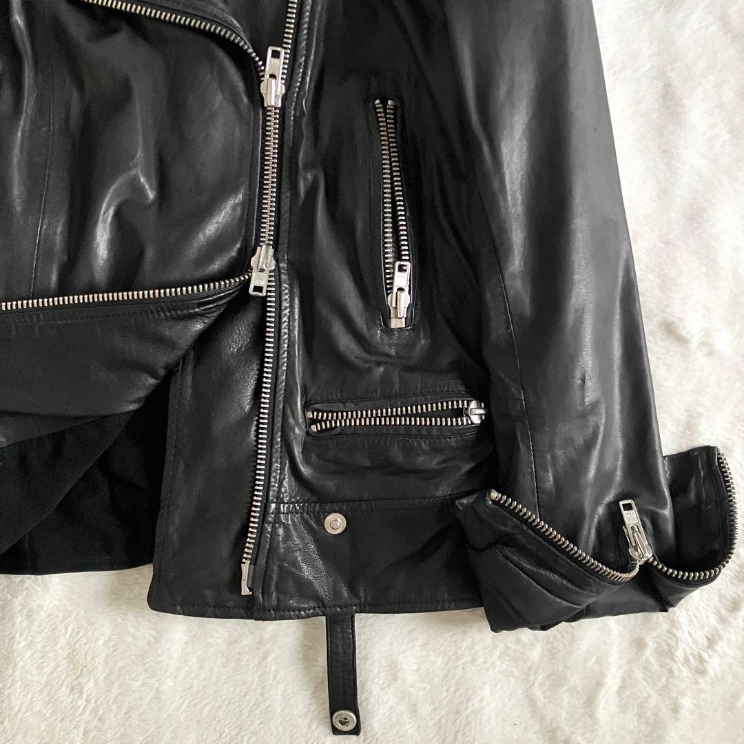 スワード Sword ラムレザー ライダースジャケット 42 ブラック