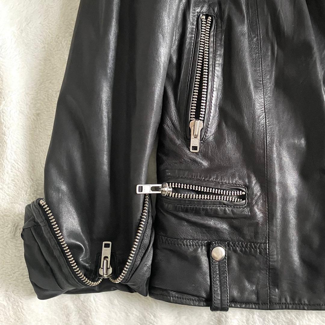 スワード Sword ラムレザー ライダースジャケット 42 ブラック