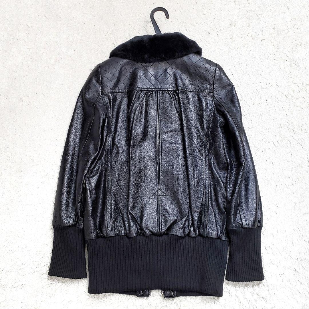 希少✨極美品 バーバリーブルーレーベル レザージャケット ファー襟 ノバチェック