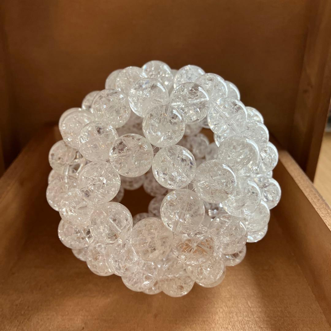 【SB-14-2】神聖幾何学 フラーレン 爆裂クラック 天然水晶14ミリ玉使用