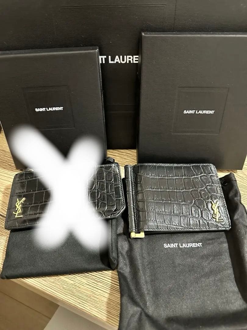 SAINT LAURENT クロコ型押しマネークリップ値下げ‼️