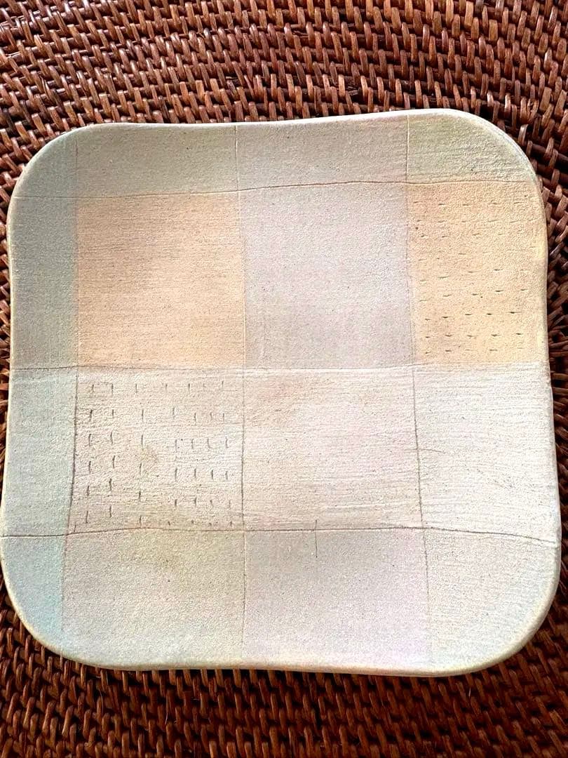 やちむん　シマシマポタリ　角皿セット