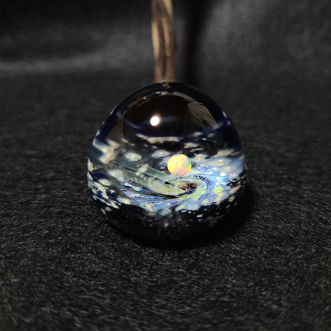 【玉響glass】ギャラクシーオパールペンダント ポリシリケイトガラス 一品物