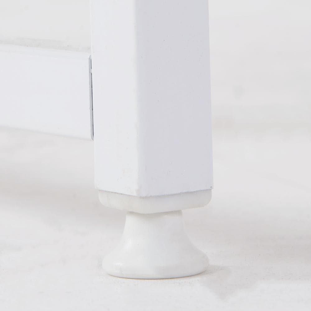 【ホワイト】パソコンデスク 引き出し付き　3段シェルフ付 パソコンデスク 木製