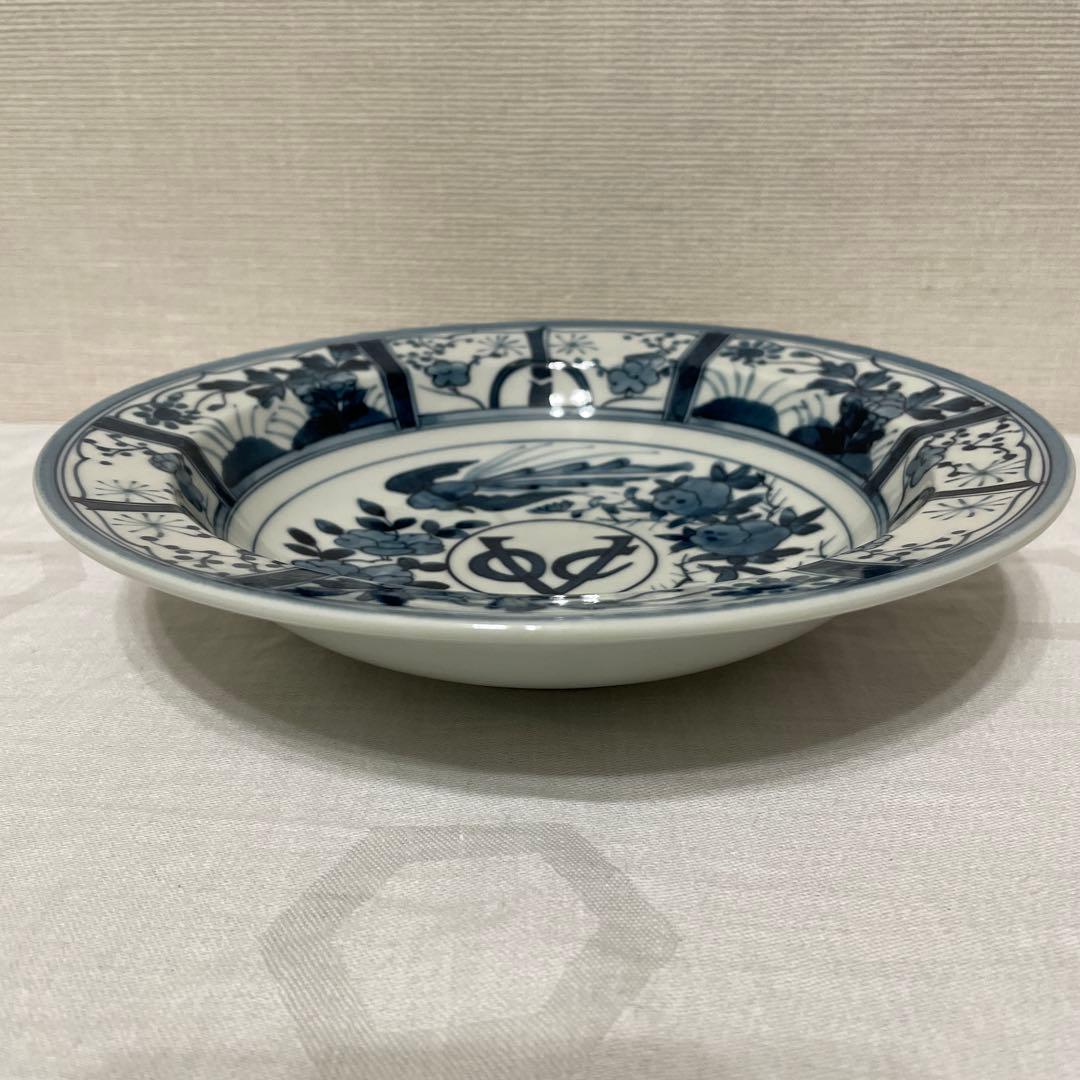 有田焼 染付 芙蓉手紋様 VOCマーク皿　口径22㎝ 3枚セット