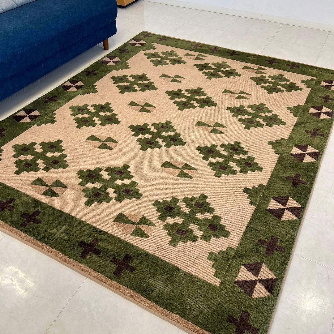 展示品☆キリム柄ラグ 低反発ラグ ふかふか 190×240cm シンプルラグ