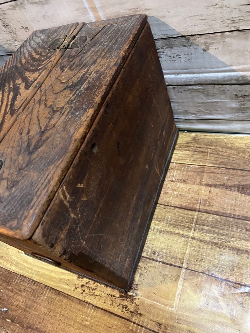 古民家　ヴィンテージ　道具箱　裁縫箱　レトロ　アンティーク　木箱　大正　昭和