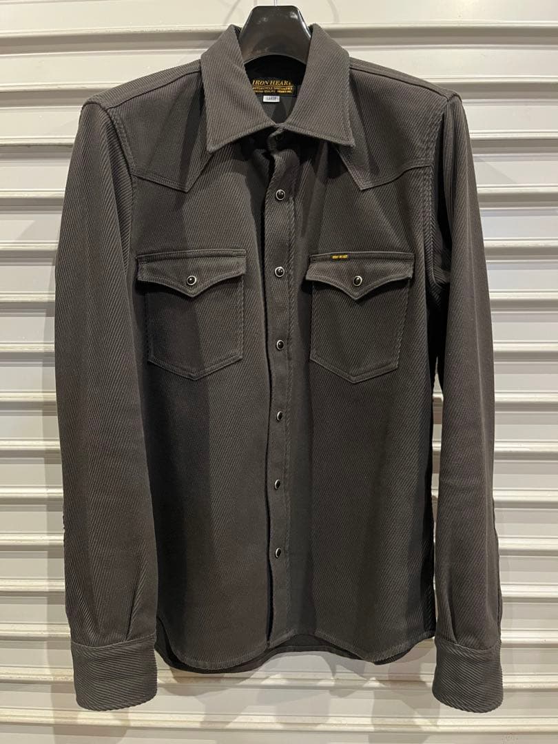 IRON HEART アイアンハート カルゼウエスタンシャツ サイズL グレー