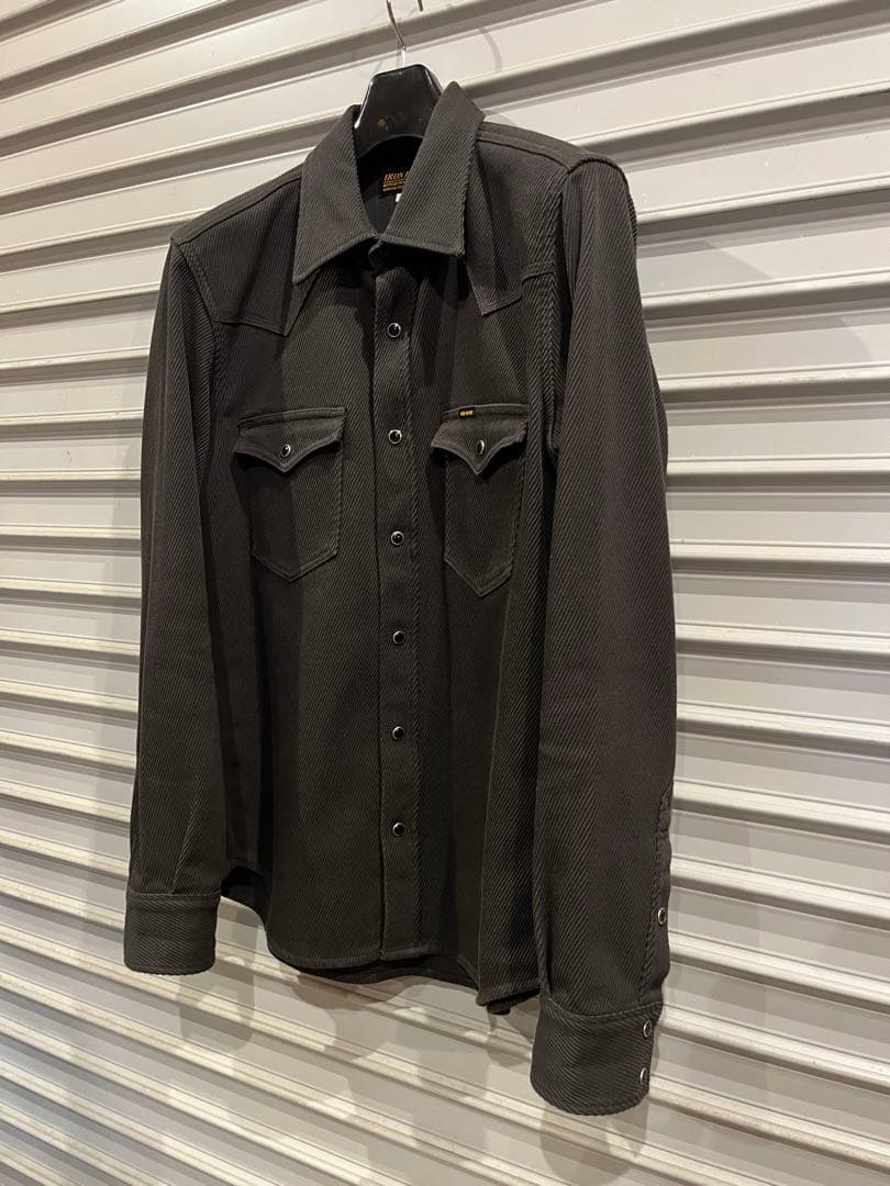IRON HEART アイアンハート カルゼウエスタンシャツ サイズL グレー