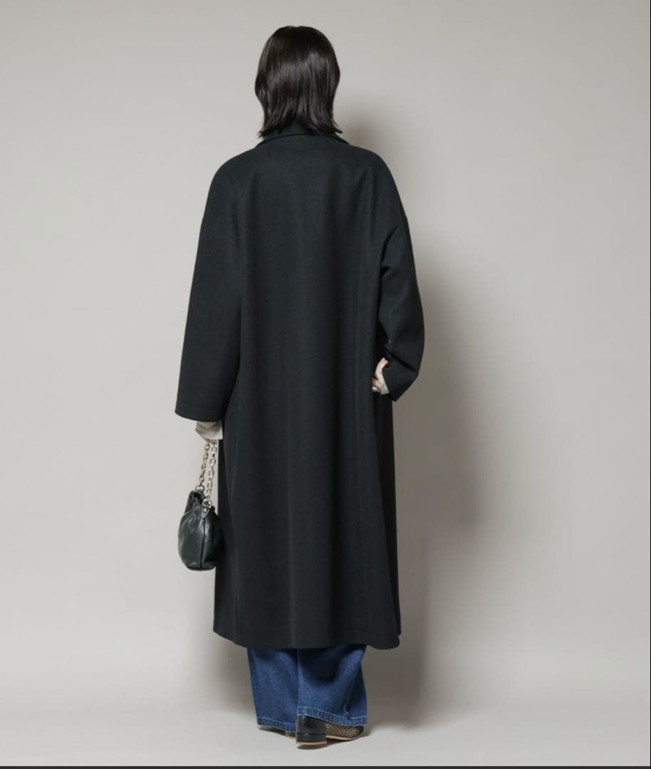 メルトンジャージーチェスターロングコート ナノユニバース