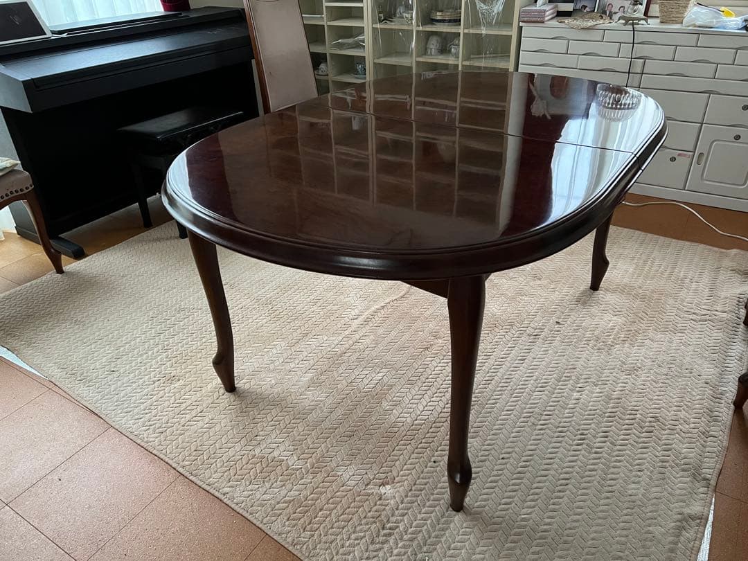 マルニ木工　エクステンションダイニングテーブル　オーバル　引取り可