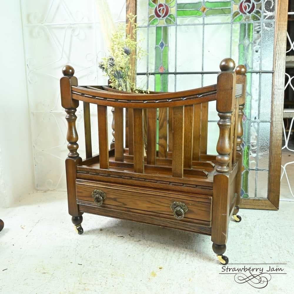 L3705-203 英国アンティーク オールドチャーム マガジンラック 本棚