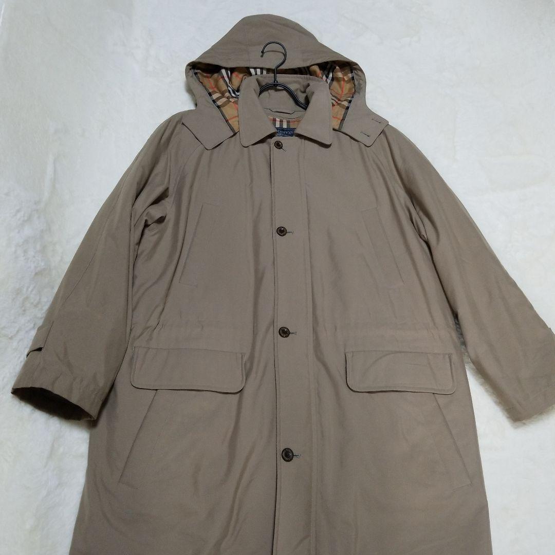 バーバリー　フーデットコート　ダウンライナー　ロングコート　カーキ　LY
