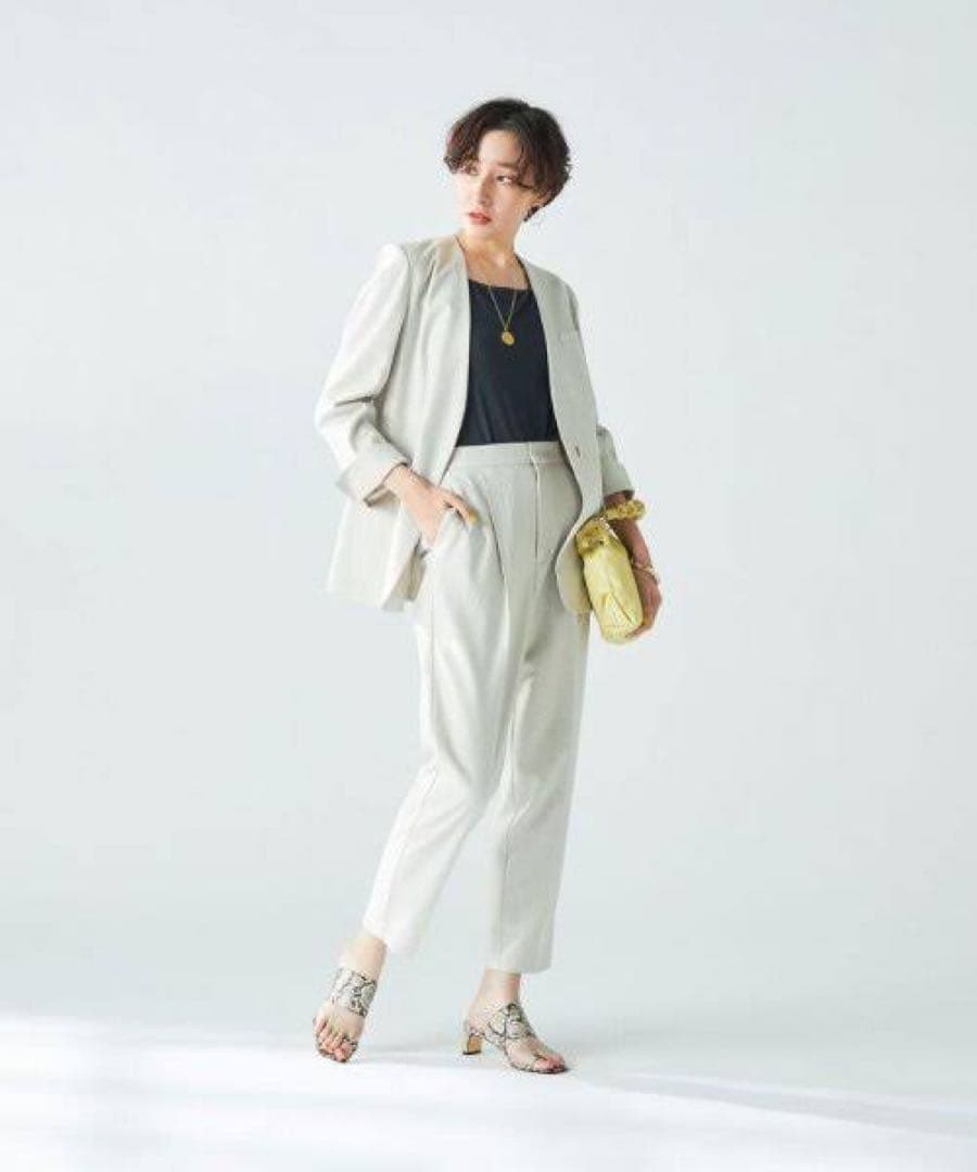 【セットアップ】ノーリーズソフィー ノーカラージャケット&テーパードパンツ