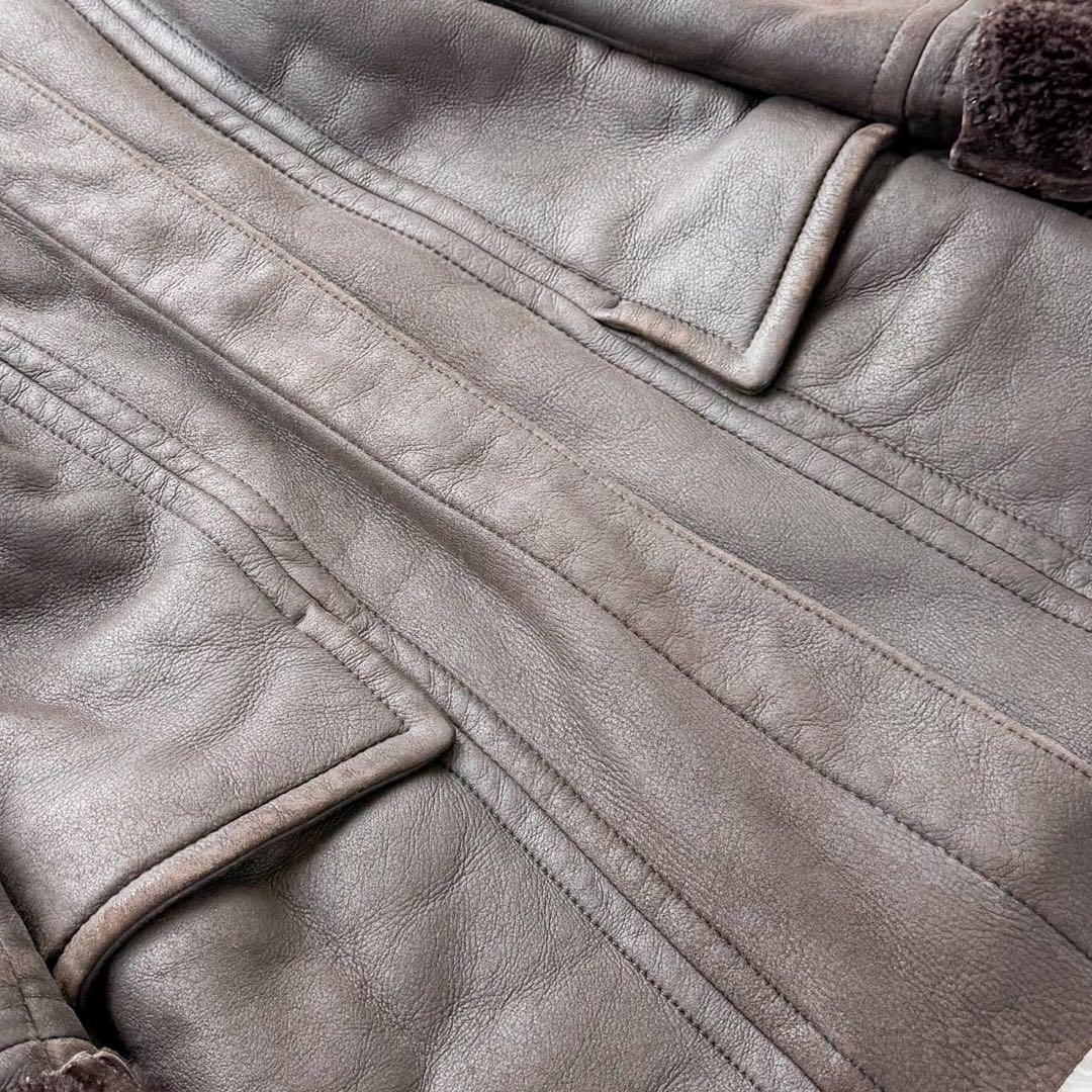 希少 GUCCI トムフォード期 ムートンコート 羊革100% ブラウン 38