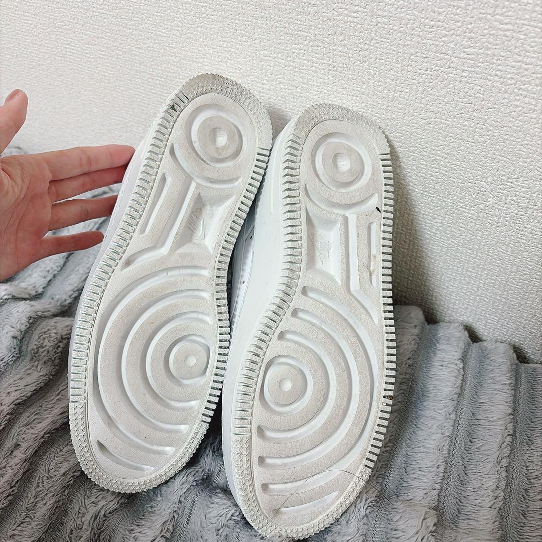 Nike Air Force 1 ホワイト厚底スニーカー　 厚底23．5cm
