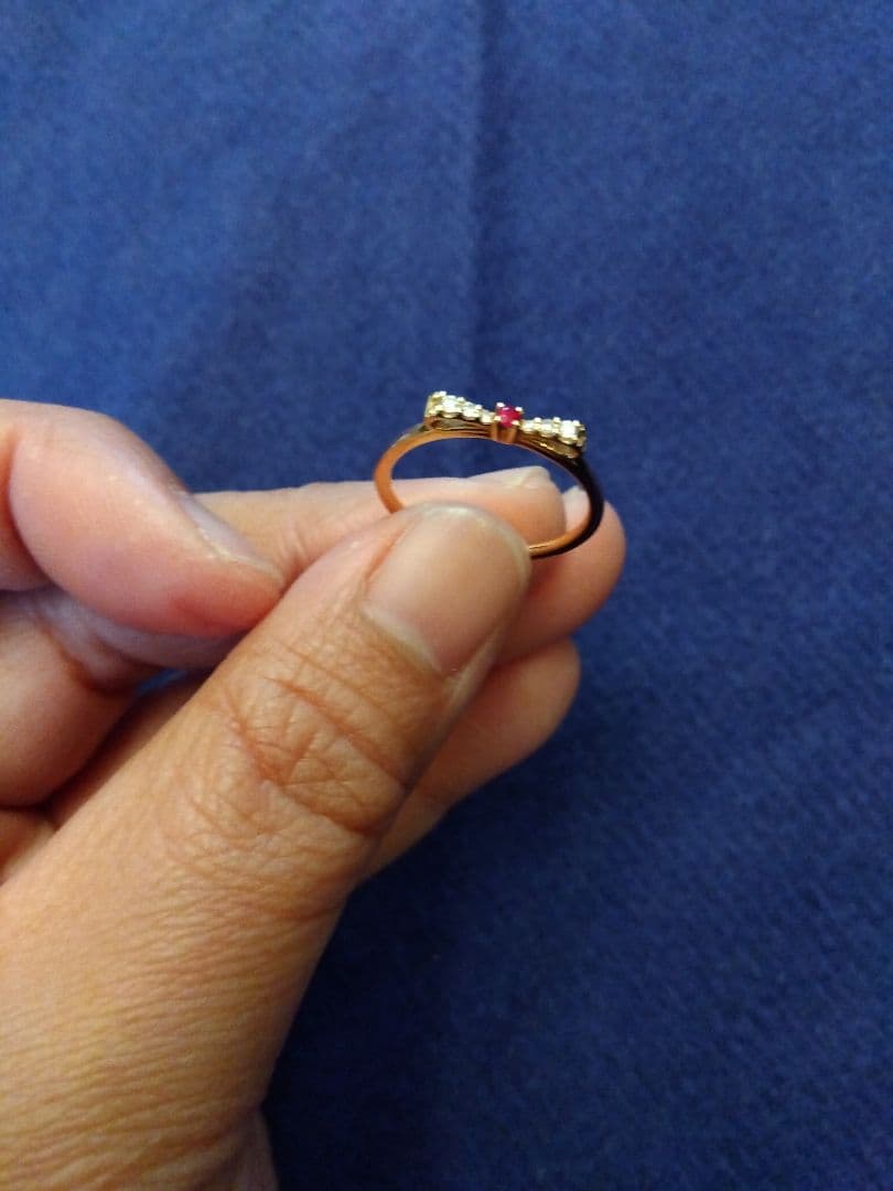 K18　スタージュエリー　PG リング　ルビー　ダイヤモンド　9号