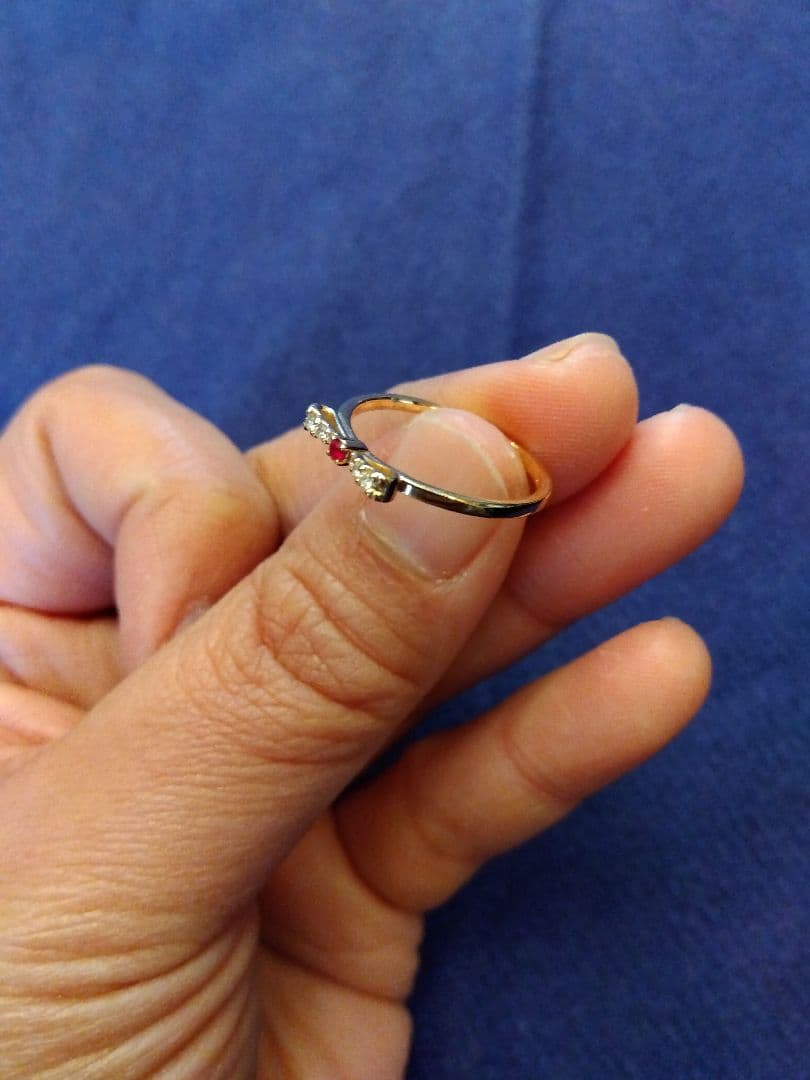 K18　スタージュエリー　PG リング　ルビー　ダイヤモンド　9号