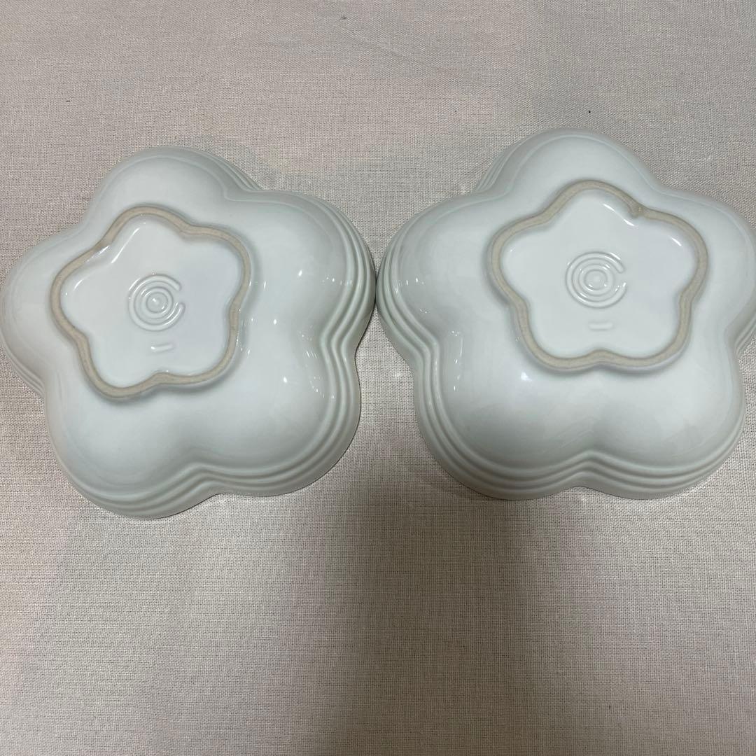 《美品》ルクルーゼ　長方形皿&フラワーディッシュ 4点セット