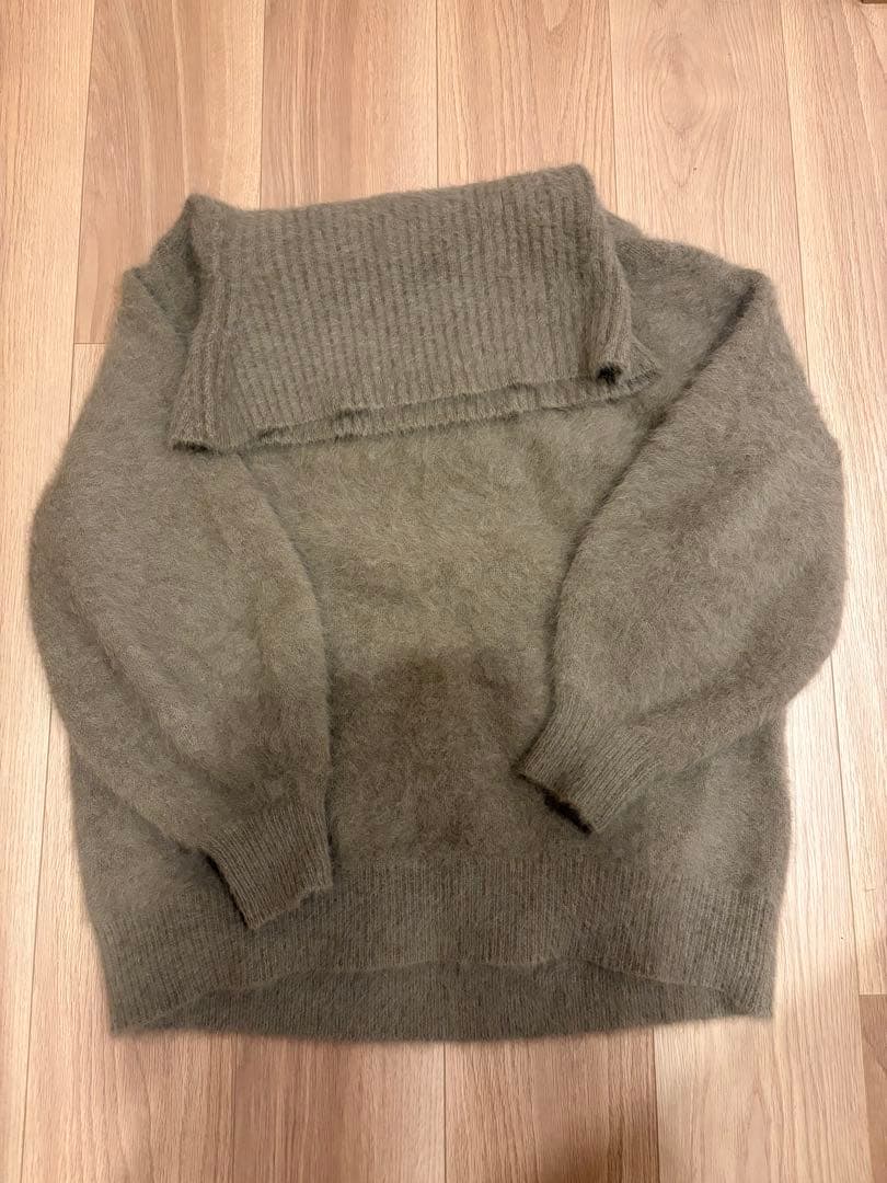 【NOBLE×L'AUBE BLANC】 FOX/カシミヤオフショルダーニット