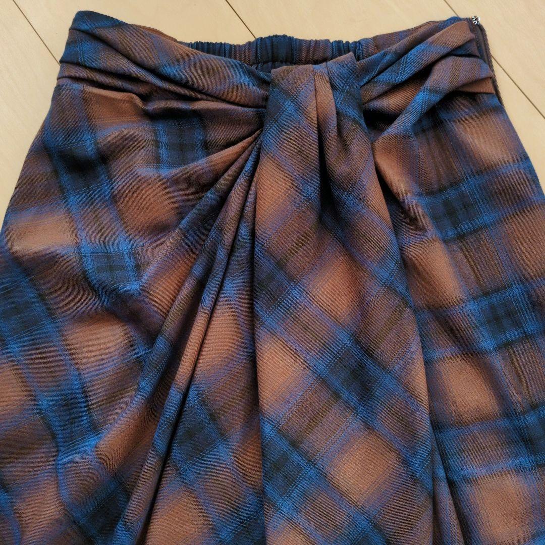 アメリ ヴィンテージ UND DRAPE CHECK SKIRT