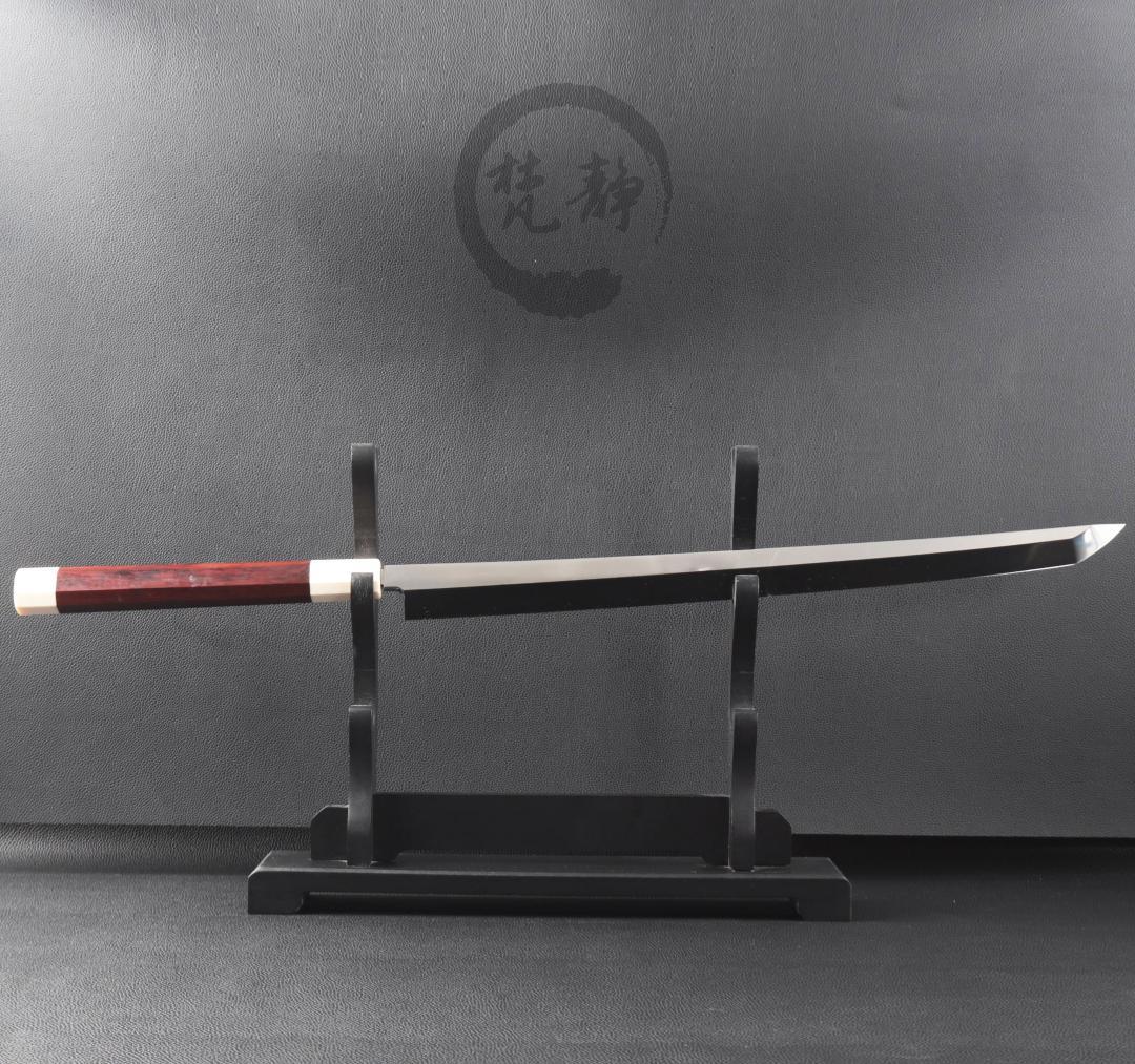 梵静刃物マグロ包丁刃渡700mm鏡面仕上げ 刺身包丁反りスネークウッド柄 鞘付き