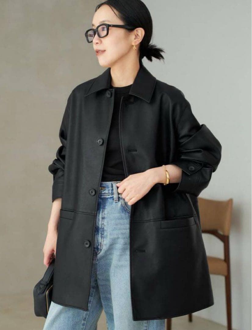 Plage Leather Like Car コートプラージュ レザージャケット