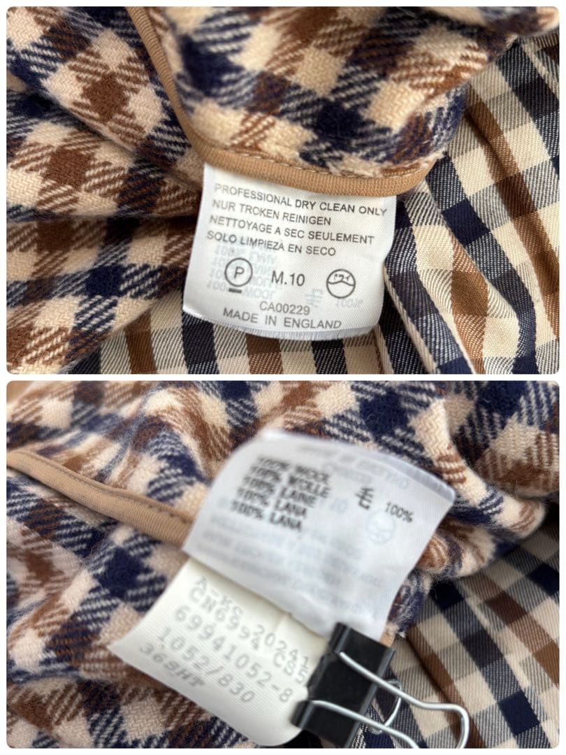 美品　アクアスキュータム　ライナー付きステンカラーコート　イングランド製