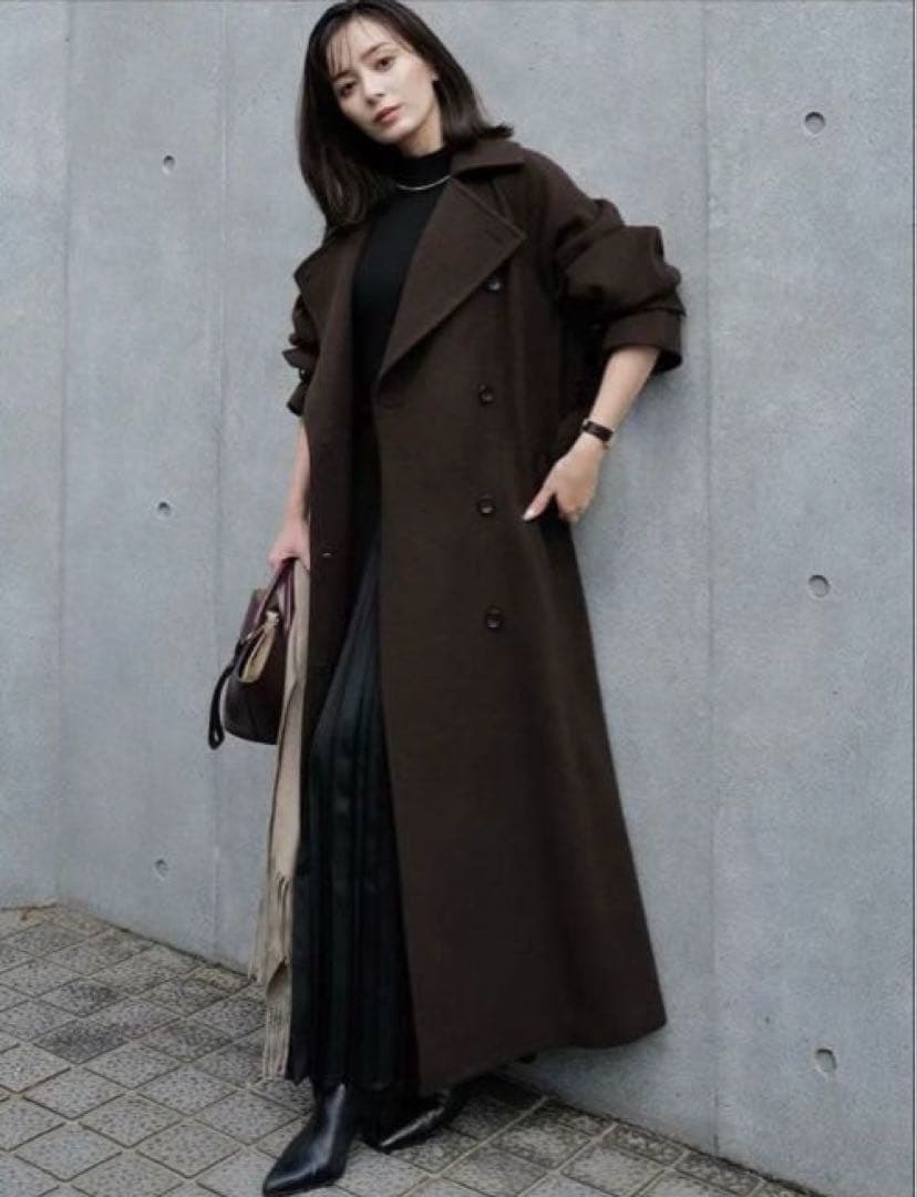 最終お値下げ■anuans アニュアンス■ウールトレンチコート■ブラウン